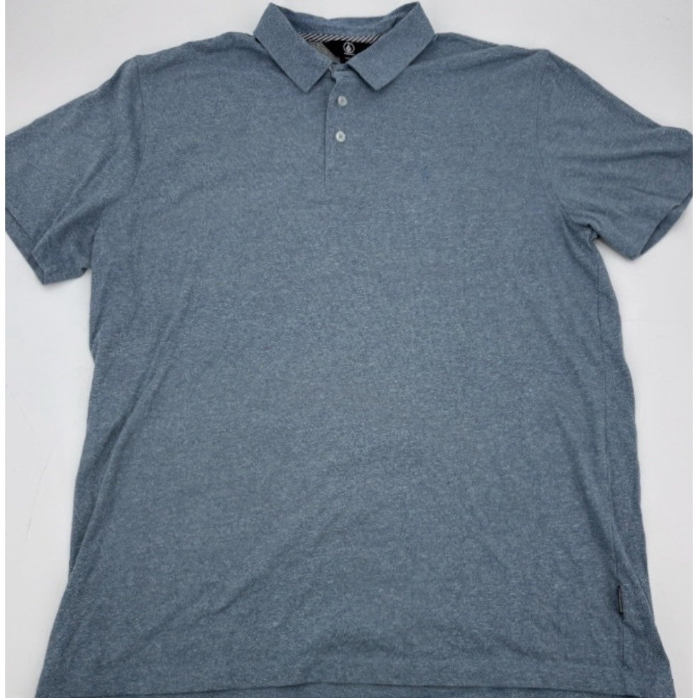 Volcom Heathered Blue Golf Polo‎ Shirt Mens XL Large Classic Casual Preppy